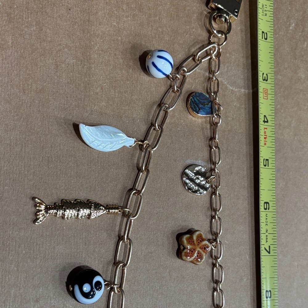 Gold Charm with Multicolor Accents purse chain. - Picture 5 of 10